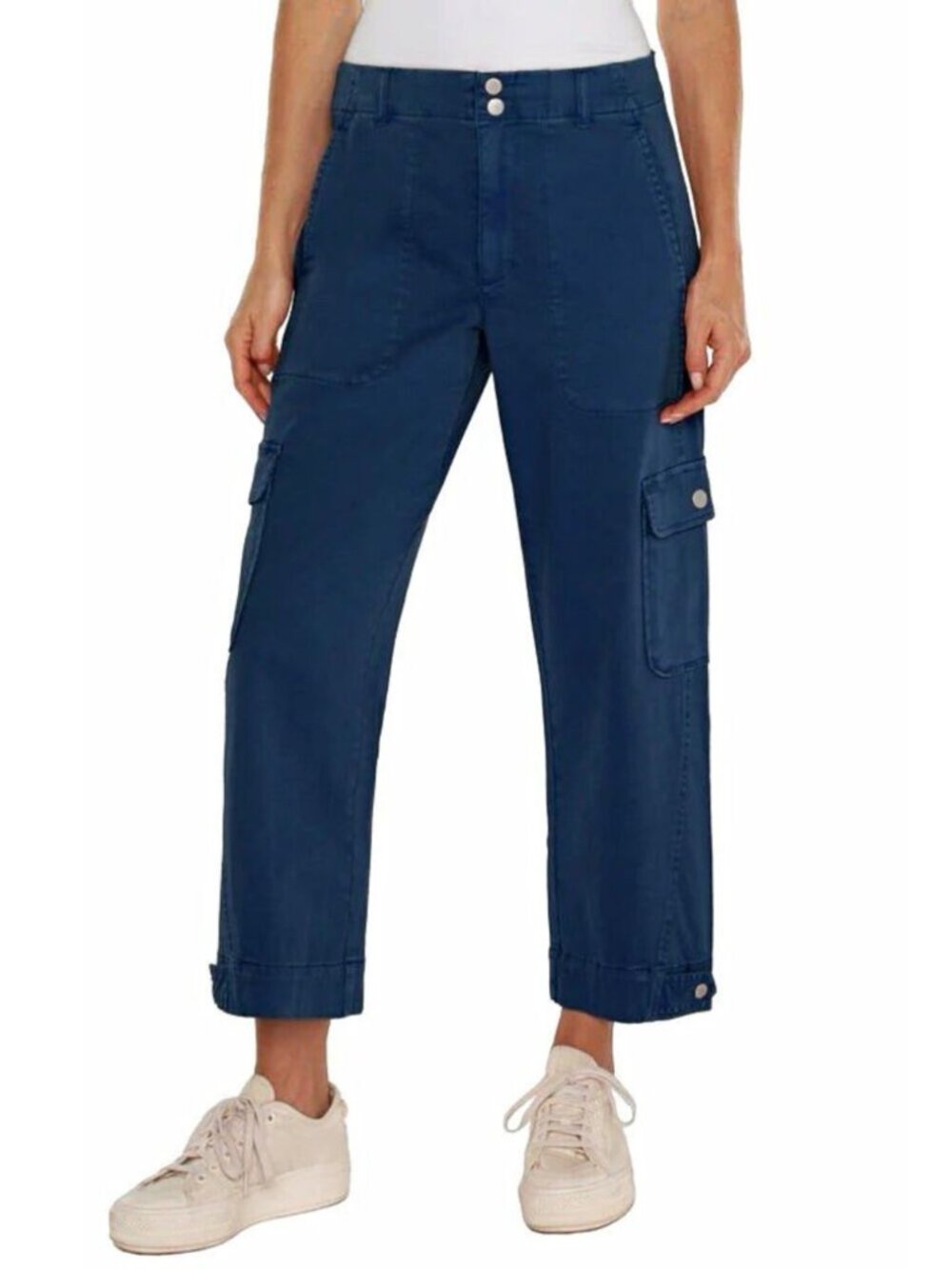 NWT Liverpool Los Angeles Utility Crop Cargo Pants Navy - Size 8/29P